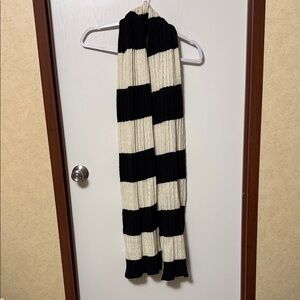 American Eagle Black and White Striped Scarf